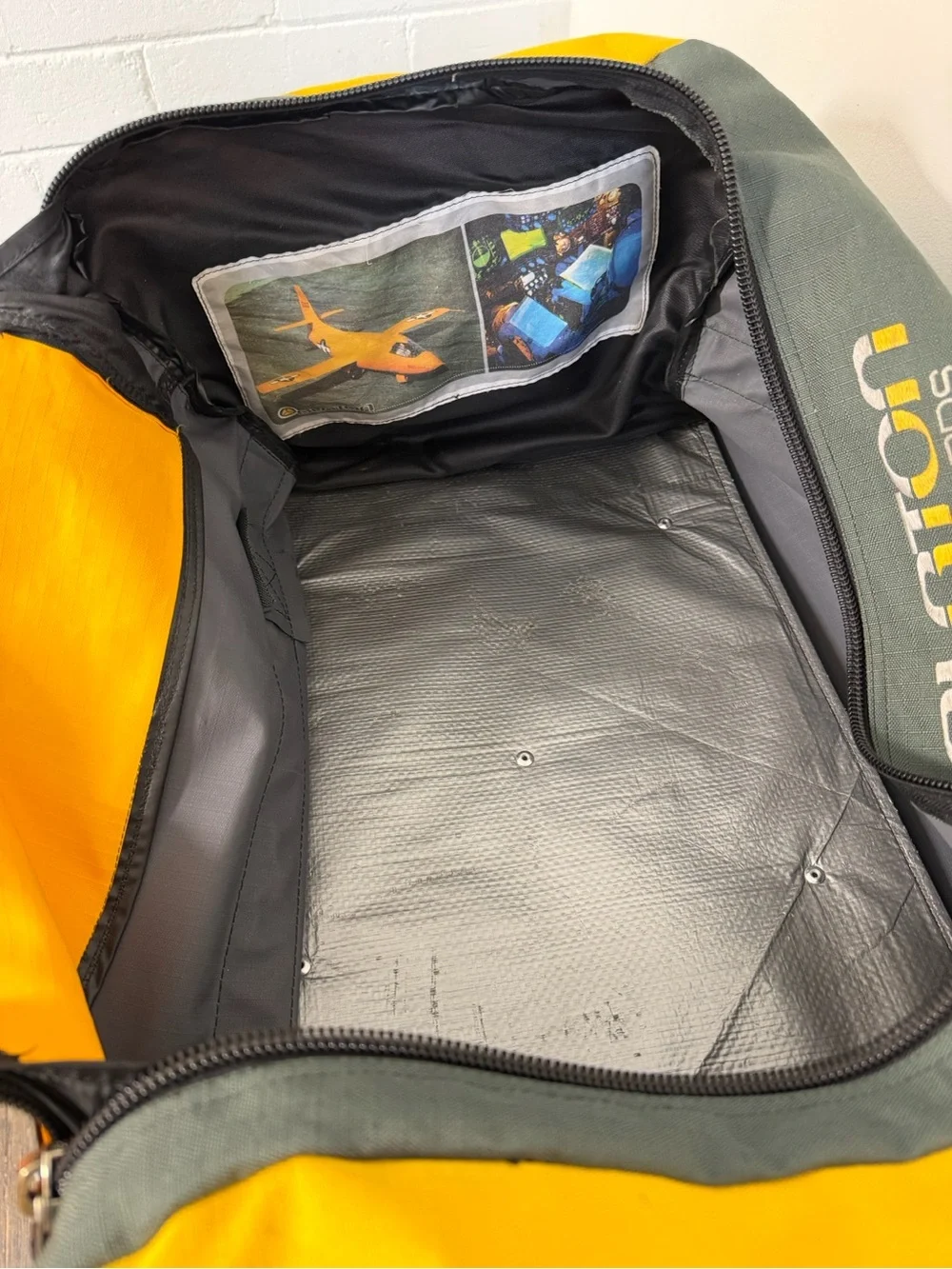 Burton Yellow and Gray Duffel Bag with Top Carry Handles